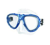 SEAC Fox, Maschera Sub per Immersioni Subacquee e Snorkeling con Custodia, Predisposizione Graduata per Miopia, qualità Professionale Unisex Adulto, Trasparente/Blu Metal
