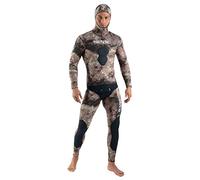 SEAC Gannet, Pantalone e Giacca con Cappuccio per la Pesca Subacquea, Neoprene da 5 mm Unisex-Adult, Camo Marrone, M