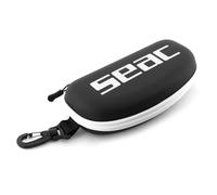 SEAC Goggle Case, Custodia Semi-Rigida Porta Occhialini da Nuoto Semirigida, con Moschettone di Aggancio, Nero/Bianco