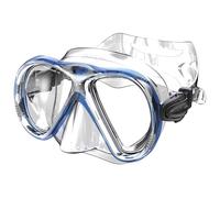 SEAC Iena-S, Maschera Snorkeling in Silicone, Doppia Lente in Vetro Temperato 3 mm, Regolazione Rapida, Blu