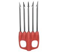 SEAC Killer Special, Fiocina a 5 Punte in Acciaio Brunito Temperato, Doppio Ardiglione Centrale Unisex Adulto, Rosso, Standard
