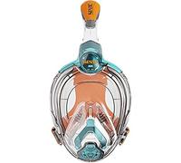 Seac Libera, Maschera Integrale da Snorkeling di Nuova Generazione, Silicone Ipoallergenico, Sgancio Rapido, 4 Taglie, blu/arancione, JUNIOR