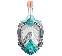 Seac Libera, Maschera Integrale da Snorkeling di Nuova Generazione, Silicone Ipoallergenico, Sgancio Rapido, 4 Taglie, blu/arancione, L/XL