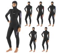SEAC Liberty Long Lady 5 e 7 mm - Muta Umida Monopezzo da Donna con Cappuccio Integrato - Neoprene Resistente con Rinforzi Supratex su Ginocchia, Spalle e Fondo Schiena - Taglie a Colori