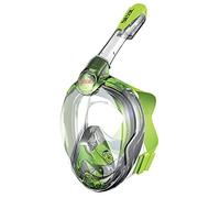 Seac Magica, Maschera Snorkeling Full Face Integrale Anti Appannamento con Morbido Facciale in 4 Taglie, Valvola di Spurgo e Snorkel Dry Top, verde, JUNIOR