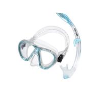 Seac Set Bella, Kit maschera e boccaglio snorkeling per bambini, trasparente/aquamarina