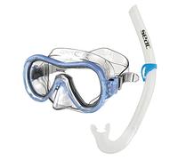 SEAC Panarea MD Set Maschera e Tubo da Snorkeling Unisex Bambini Trasparente/Blu Medium