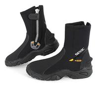 SEAC PRO HD, Calzari da Subacquea in Neoprene da 6 mm con Cerniera Laterale e Suola Rigida in Gomma Unisex Adulto, Nero, XS