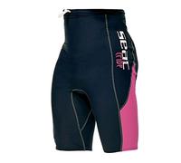 SEAC RAA Pant Evo, Pantaloncino Protettivo Rash Guard per Snorkeling e Nuoto Anti UV Donna, Blu/Fucsia, S