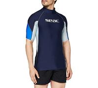 SEAC RAA Short Evo, Maglia Protettiva Rash Guard per Snorkeling e Nuoto Anti UV Uomo, Blu/Blu Chiaro, L