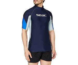 SEAC RAA Short Evo Man, Maglia Protettiva Rash Guard per Snorkeling e Nuoto Anti UV, XXL, Blu