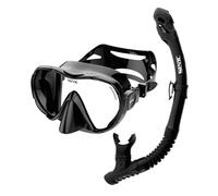 SEAC Rondò - Maschera Frameless Monovetro in Silicone per Immersione e Snorkeling o Combo Set Maschera + Snorkel SEAC Reverse Dry, Sistema Dry Top e Valvola di Spurgo