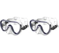 Seac Salina SLT, Maschera Subacquea per Uomo, Donna e Bambini in silicone, Ideale per Snorkeling, Trasparente/blu, Standard (Confezione da 2)