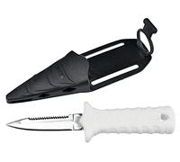 SEAC Samurai Coltello Sub per Pesca in Apnea e Immersione Subacquea, Pugnale Subacqueo con Fascia in Velcro Unisex Adulto Bianco 7 cm