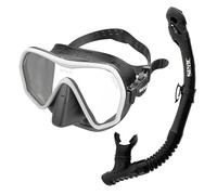 SEAC Set Ajna Dry, Set Maschera Frameless e Snorkel di Alta qualità per Immersioni Subacquee