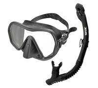 SEAC Set Ajna Dry, Set Maschera Frameless e Snorkel di Alta qualità per Immersioni Subacquee