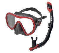 SEAC Set Ajna Dry, Set Maschera Frameless e Snorkel di Alta qualità per Immersioni Subacquee
