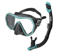 SEAC Set Ajna Dry, Set Maschera Frameless e Snorkel di Alta qualità per Immersioni Subacquee
