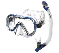 SEAC Set Bis Boss Dry, Set in Silicone per Immersioni e Snorkeling con Maschera e Snorkel con Sistema Dry Top e Valvola di Spurgo