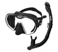 SEAC Set bis Icona Dry, Set Maschera Frameless e Snorkel Dry di Alta qualità per