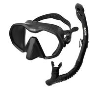 SEAC Set bis Icona Dry, Set Maschera Frameless e Snorkel Dry di Alta qualità per Immersioni Subacquee