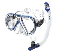 SEAC Set Bis Iena Dry - Set Maschera a Doppia Lente in Silicone e Snorkel con Sistema Dry Top e Valvola di Spurgo, per Immersioni e Snorkeling