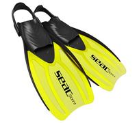 SEAC Sprint Pinne da Snorkeling Regolabili con Cinghiolo Elastico Unisex Adulto Giallo L-XL