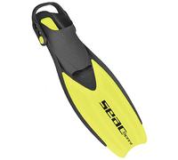 SEAC Sprint Pinne da Snorkeling Regolabili con Cinghiolo Elastico Unisex Bambini Giallo XS-S