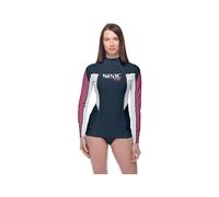 SEAC RAA Long Evo, Maglia Protettiva Rash Guard per Snorkeling e Nuoto Anti UV Donna, Blu/Rosa, XS