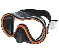 SEAC Sunrise, Maschera Monolente in Vetro Temperato per Immersione e Snorkeling con Fibbia 3D, con Testiera in Tessuto o Silicone , Arancio