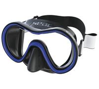 SEAC Sunrise, Maschera Monolente in Vetro Temperato per Immersione e Snorkeling con Fibbia 3D, con Testiera in Tessuto o Silicone , Nero Blu