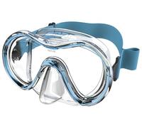 SEAC Sunrise, Maschera Monolente in Vetro Temperato per Immersione e Snorkeling con Fibbia 3D, con Testiera in Tessuto o Silicone , Acquamarina