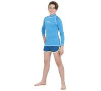 SEAC T-Sun Long Kid, Maglia Protettiva Rash Guard per Snorkeling e Nuoto Anti UV Unisex Bambini, Azzurro, 9 Anni
