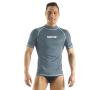 Seac T-Sun Short Man, Maglia Protettiva Rash Guard per Snorkeling e Nuoto Anti UV, Grigio, XXL