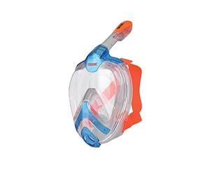 Seac Unica, Maschera Subacquea Integrale in Silicone per Snorkeling, Full Face Mask con Visione 180°, Borsa Porta Maschera