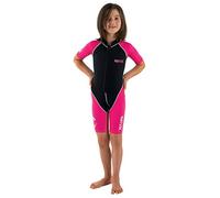 SEAC Unisex Bambini Muta Shorty in Neoprene da 1.5 mm e Lycra per il Nuoto, lo Snorkeling e il Gioco in Acqua, Nero/Fuxia, 3 Anni