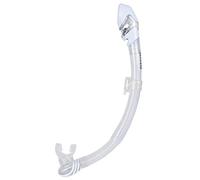 SEAC Vortex Dry Snorkel con Boccaglio in Silicone di Alta qualità, Base Pieghevole, Dry Top e Valvola di Scarico Unisex Adulto Trasparente/Bianco Standard