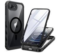 seacosmo Cover Magnetica per iPhone 17e, Custodia iPhone 17e Rugged 360° Antiurto, Vetro Temperato 9H Integrato per Schermo, Protezione Fotocamera Integrata, Case Fronte e Retro, Nero