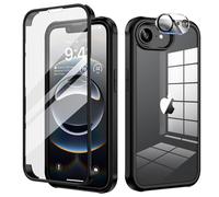seacosmo Cover per iPhone 16e / 17e, Vetro Temperato 9H Integrato per Schermo, Pellicola HD per Protezione Fotocamera, Custodia Rugged 360 Gradi Antiurto, Fronte e Retro Doppia Faccia Case, Nero