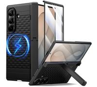 seacosmo Cover per Samsung Galaxy Z Fold 8 Ultra con Supporto, Compatibile con MagSafe, Pellicola in Vetro Temperato Integrata, Protezione per Cerniera, Custodia Antiurto Magnetica, Nero