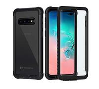 seacosmo Cover per Samung S10 Plus, 360 Gradi Rugged S10 Plus Custodia Antiurto Trasparente Case con Protezione Integrata dello Schermo per Galaxy S10 Plus, Nero