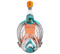 Seac Libera, Maschera Integrale da Snorkeling di Nuova Generazione, Silicone Ipoallergenico, Sgancio Rapido, 4 Taglie, blu/arancione, JUNIOR