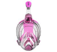 Seac Libera, Maschera Integrale da Snorkeling di Nuova Generazione, Silicone Ipoallergenico, Sgancio Rapido, 4 Taglie, trasparente/rosa, JUNIOR