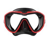 SEAC Appeal, Maschera da Subacquea Made in Italy monolente con Fibbia 3D Direttamente sul facciale, Nero/Rosso, Narrow
