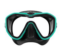 SEAC Appeal, Maschera da Subacquea Made in Italy monolente con Fibbia 3D Direttamente sul facciale Unisex-Adult, Nero/Azzurro, Standard