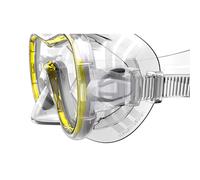 SEAC Giglio MD, Maschera Snorkeling e Immersione Subacquea Adulto Monolente, Taglia Piccola, Trasparente/Giallo