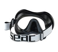 SEAC Sunrise, Maschera Monolente in Vetro Temperato per Immersione e Snorkeling con Fibbia 3D, con Testiera in Tessuto o Silicone , Nero