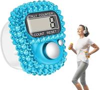 Seadiquiet Contatore elettronico con display, contatore elettronico portatile ripristinabile per golf, pista e campo, conteggio giri (blu)