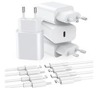 Seadmit Caricatore USB C, 20W Presa, PD3.0 Caricabatterie USB C compatibile con i-Phone 17/16/15/14/13 Pro Max, i-Pad, Air-Pods, Samsung Galaxy S25/24/23 ecc, Alimentatore USB C Rapido(4 Pezzi+cavo)