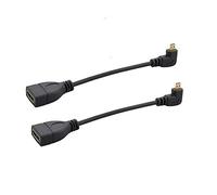 Seadream 2 pezzi 15,2 cm 15 cm ad angolo di 90 gradi micro HDMI maschio a HDMI femmina cavo adattatore connettore 2Pack Left Angled